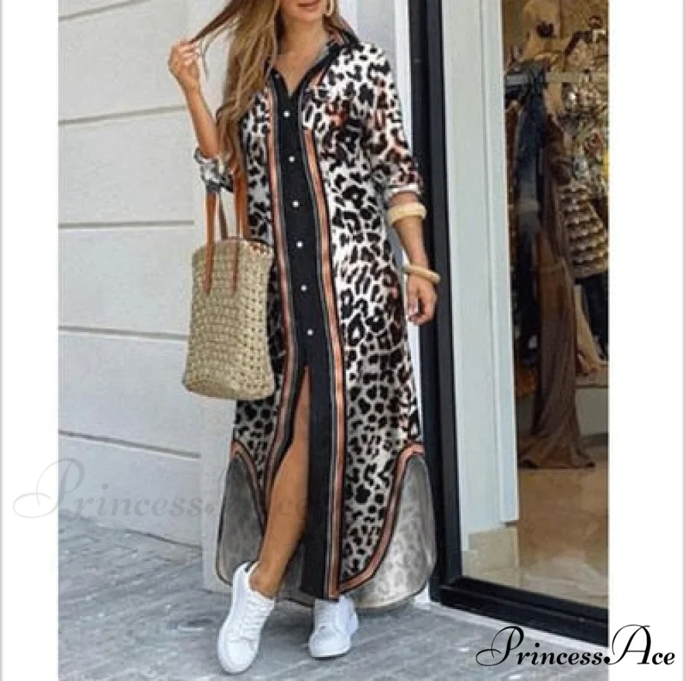 Long Sleeve Shirt Denim Long Dress - Image 16