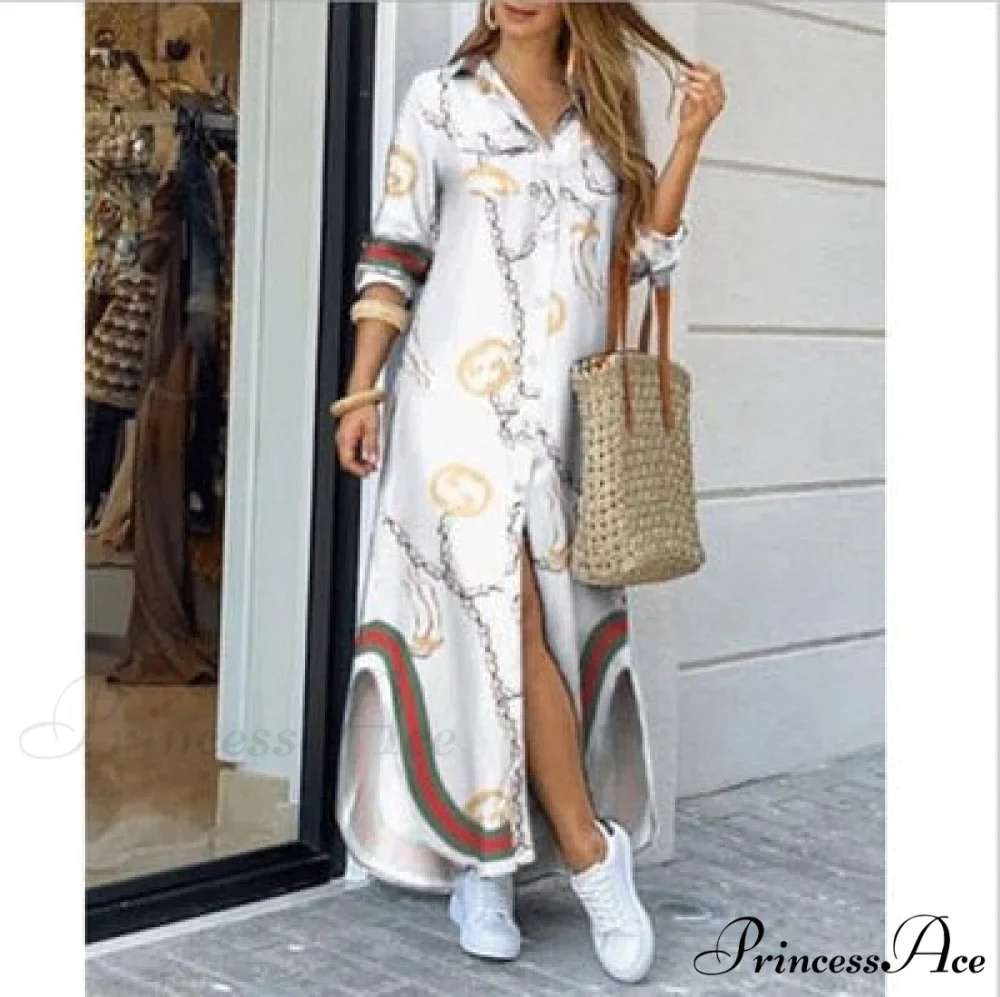 Long Sleeve Shirt Denim Long Dress - Image 3