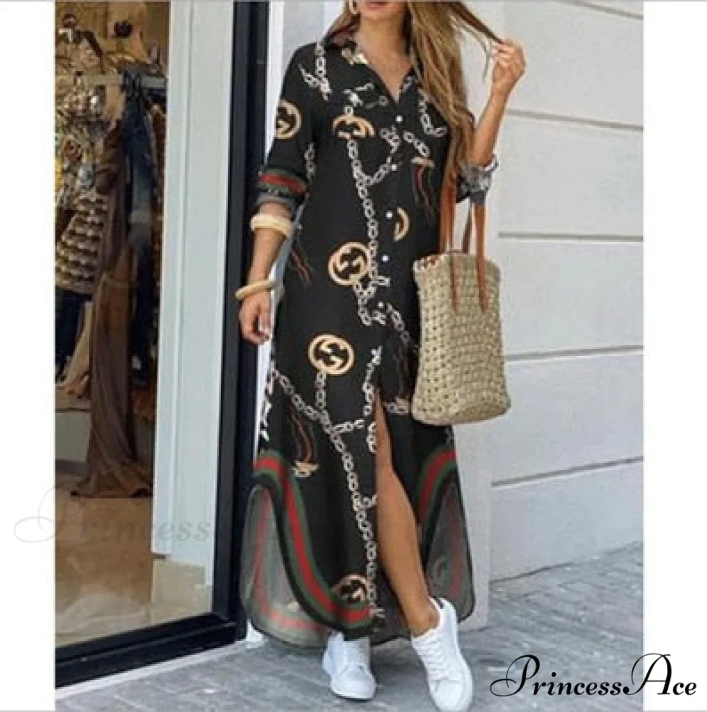 Long Sleeve Shirt Denim Long Dress - Image 4