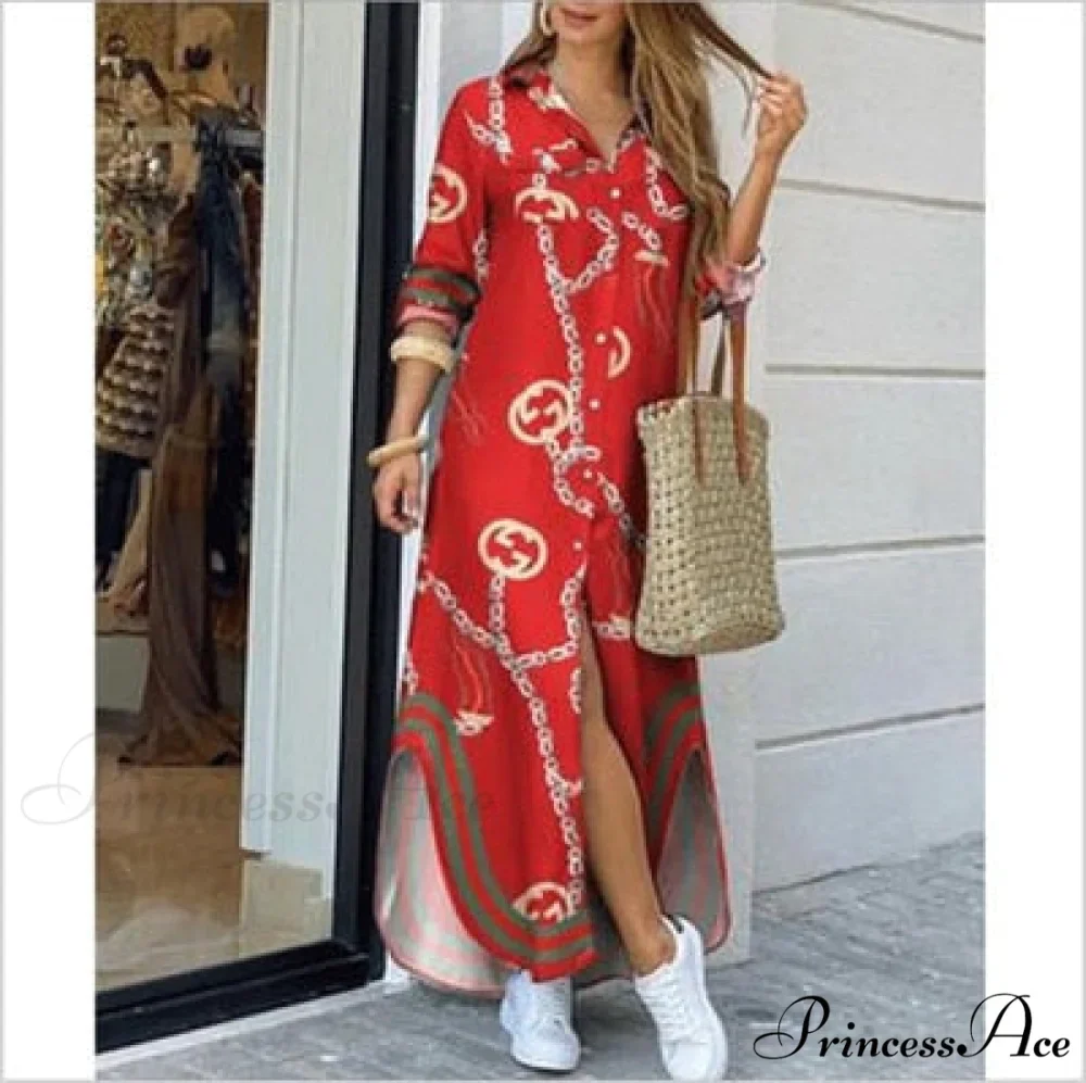 Long Sleeve Shirt Denim Long Dress - Image 8