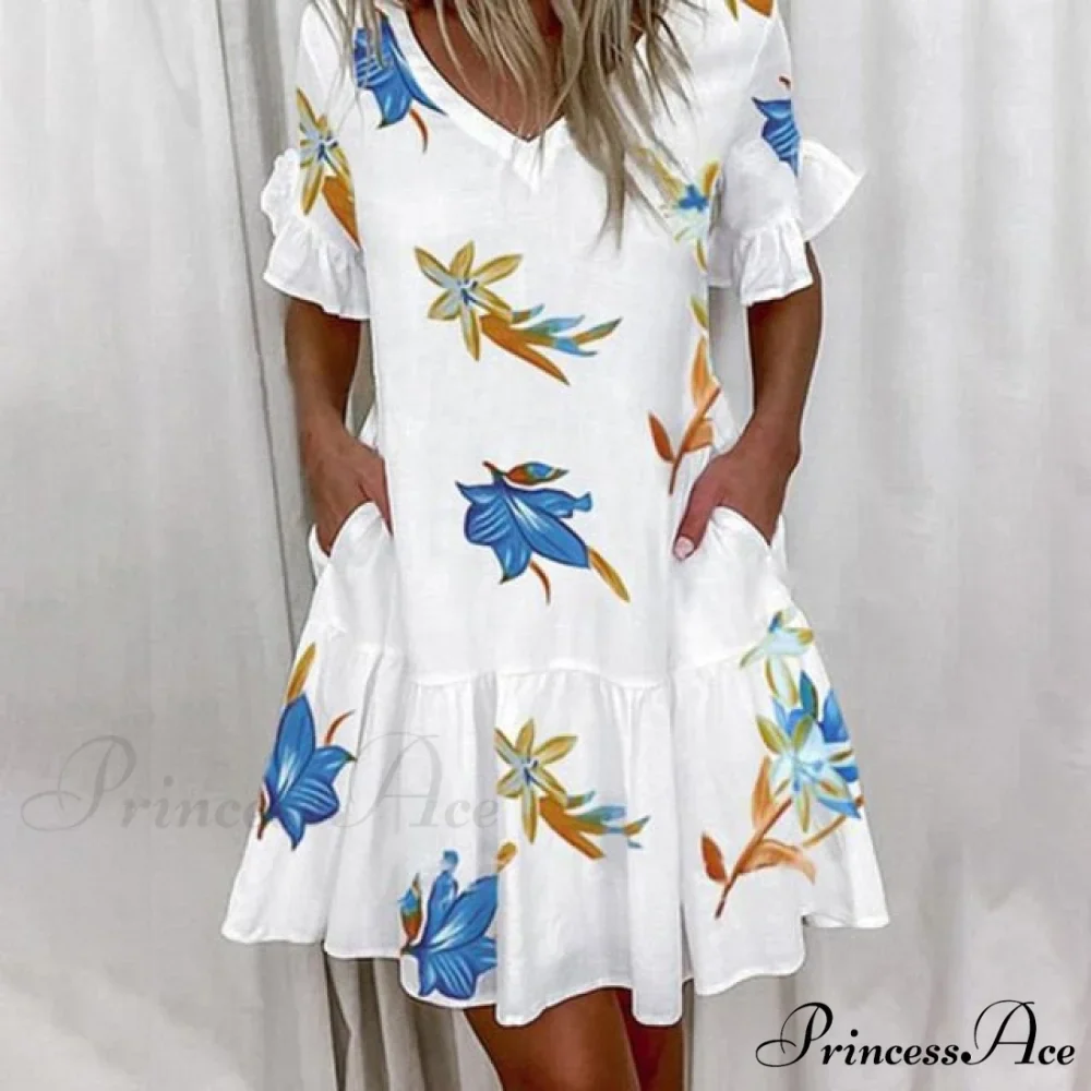 Short Sleeve Floral Print Dress - Image 10