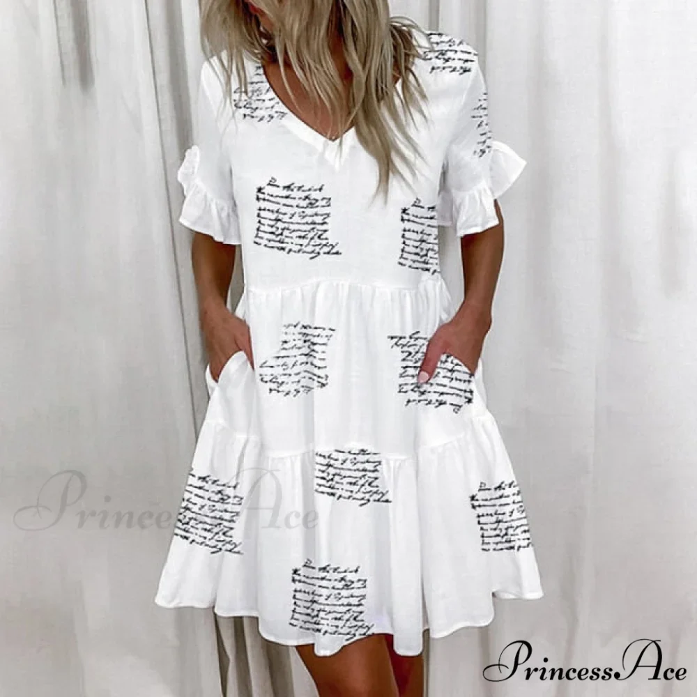 Short Sleeve Floral Print Dress - Image 3