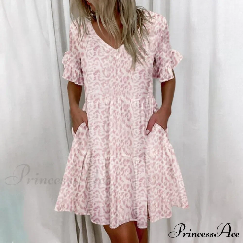 Short Sleeve Floral Print Dress - Image 4