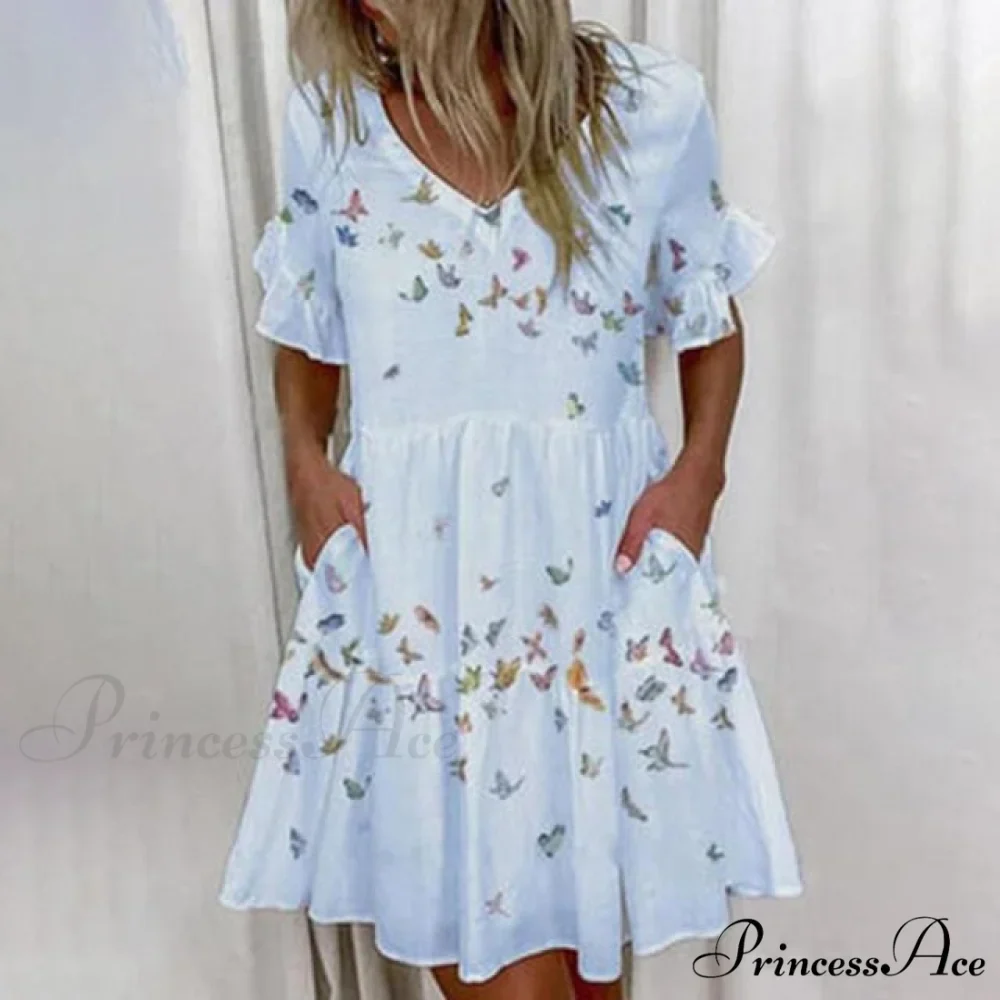 Short Sleeve Floral Print Dress - Image 7