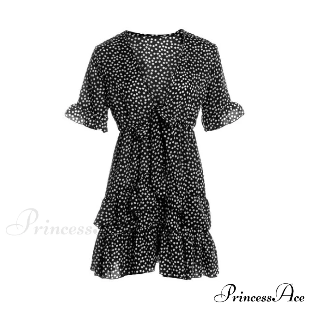 Boho Floral Ruffle Short Mini Dress - Image 14