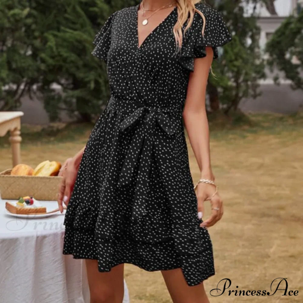 Boho Floral Ruffle Short Mini Dress - Image 15