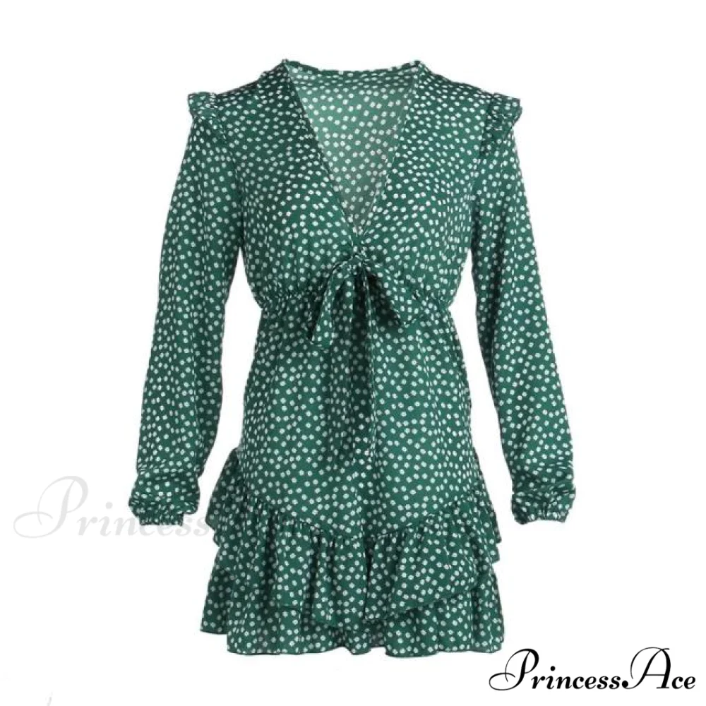Boho Floral Ruffle Short Mini Dress - Image 17