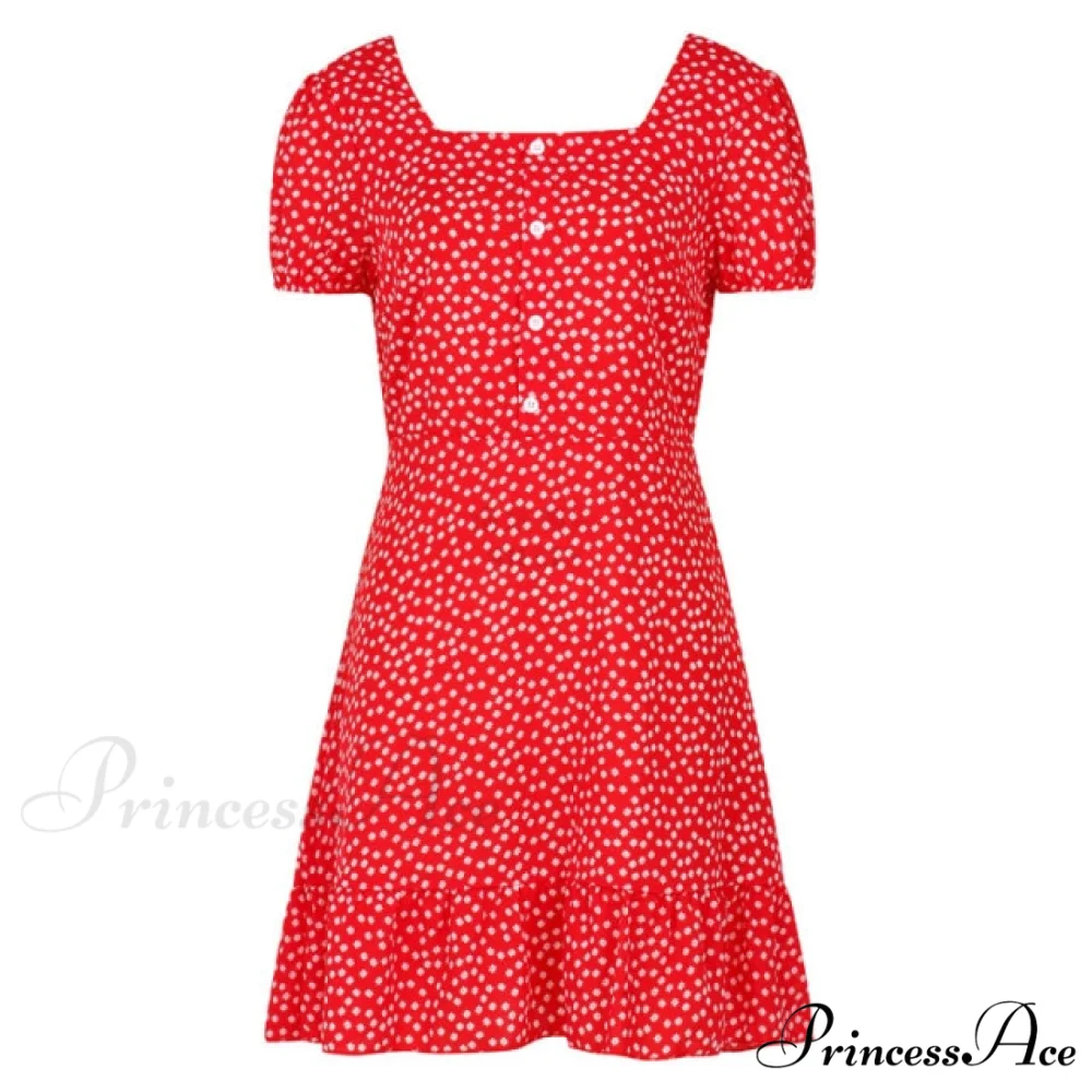Boho Floral Ruffle Short Mini Dress - Image 20