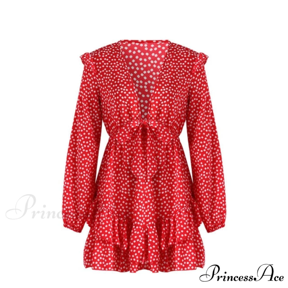 Boho Floral Ruffle Short Mini Dress - Image 23