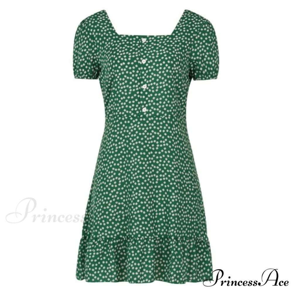Boho Floral Ruffle Short Mini Dress - Image 6