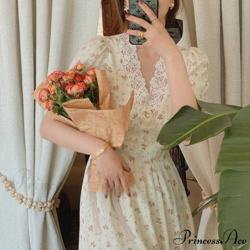 Elegant Lace Chiffon Korean Party Dress - Image 5