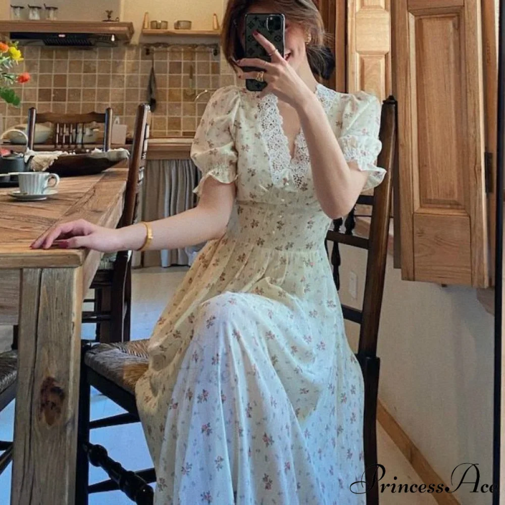 Elegant Lace Chiffon Korean Party Dress - Image 6