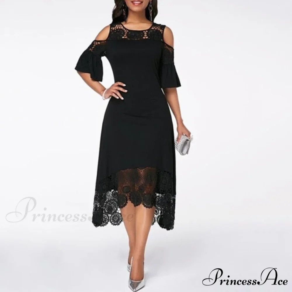 Lace Hollow Backless Elegant Party Chic Retro Dress - Image 11