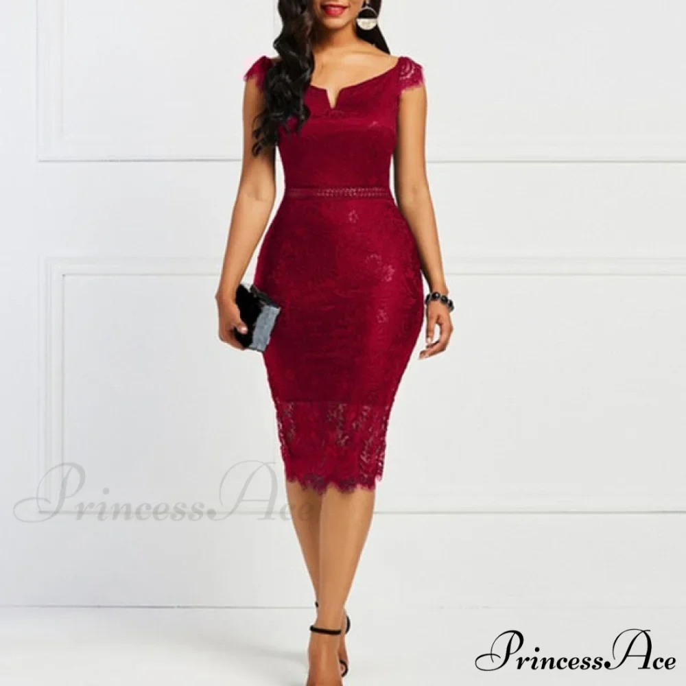 Lace Hollow Backless Elegant Party Chic Retro Dress - Image 12
