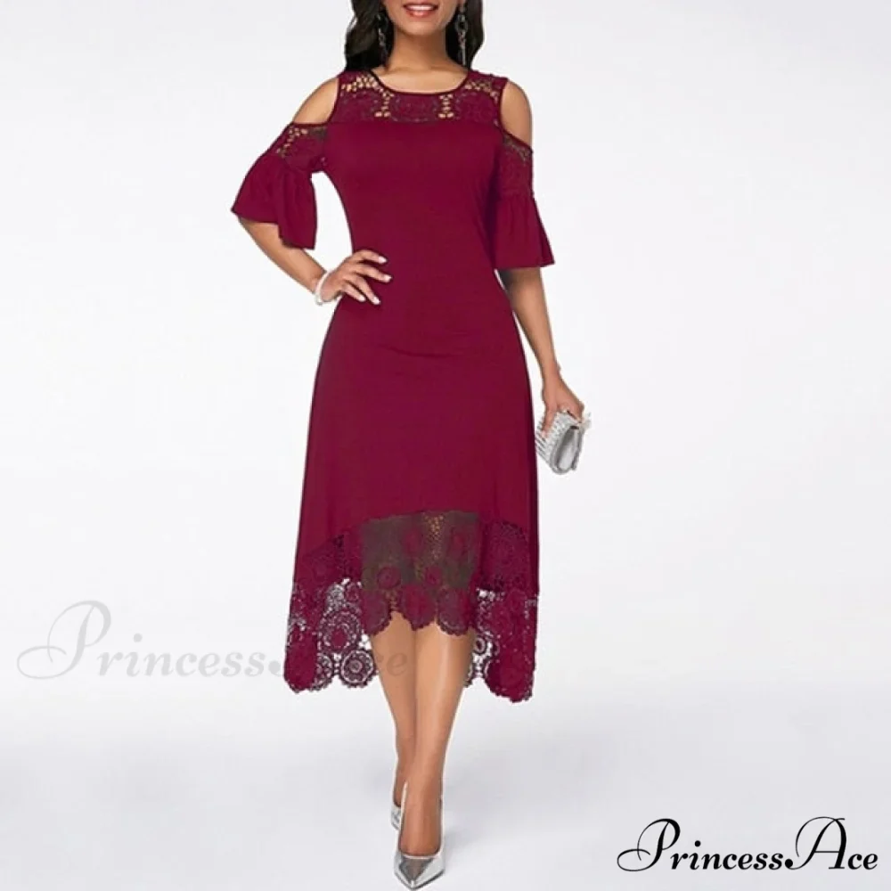 Lace Hollow Backless Elegant Party Chic Retro Dress - Image 13