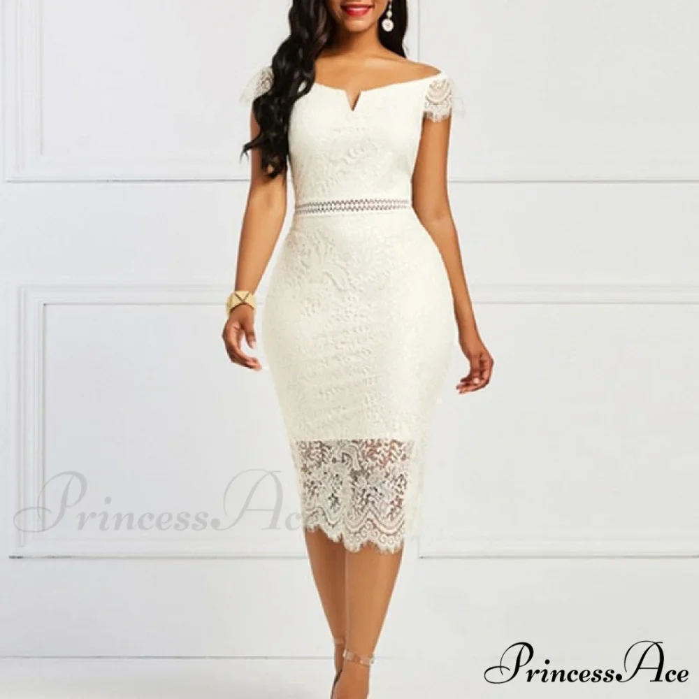 Lace Hollow Backless Elegant Party Chic Retro Dress - Image 6