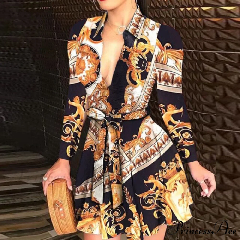 Women Chain Print Sleeveless Dress - Image 11