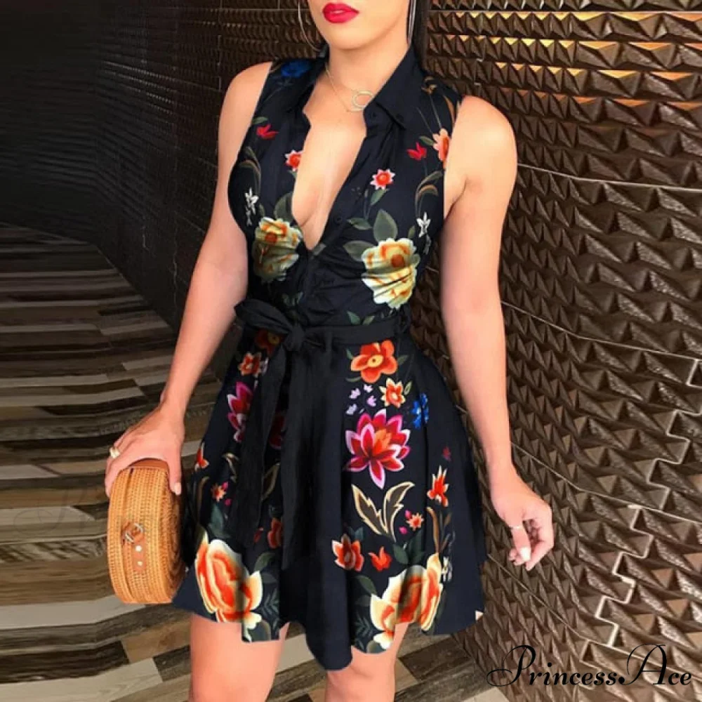 Women Chain Print Sleeveless Dress - Image 12