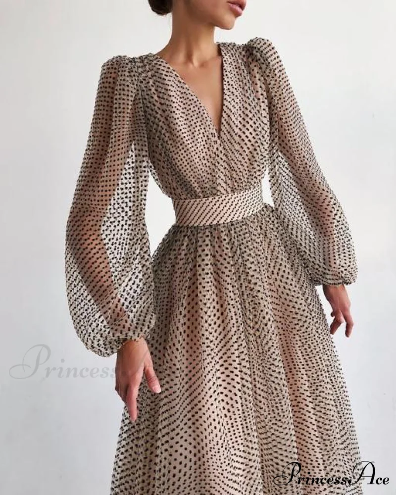Deep V-Neck Big Hem Dresses - Image 3