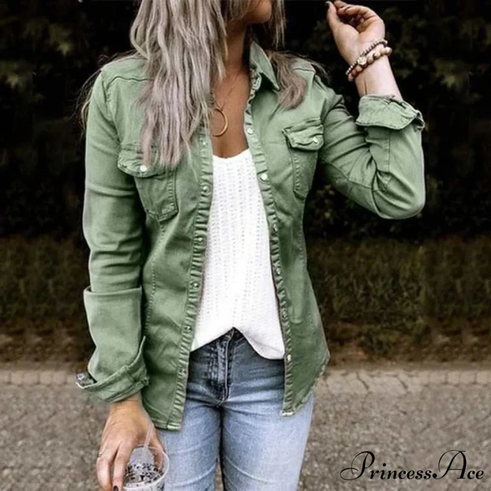 Thin Solid Denim Jacket - Image 3