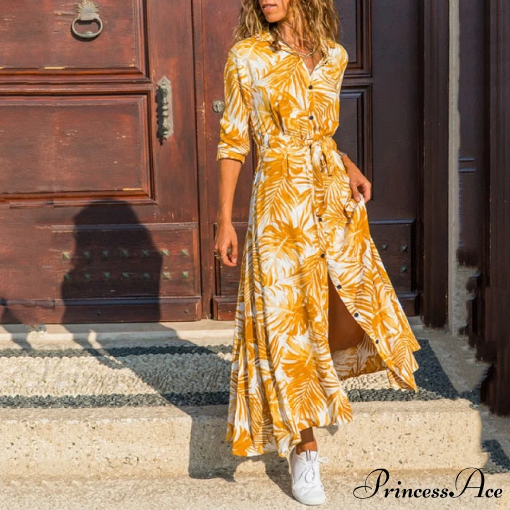 Women Chiffon Button Shirt Dress - Image 4