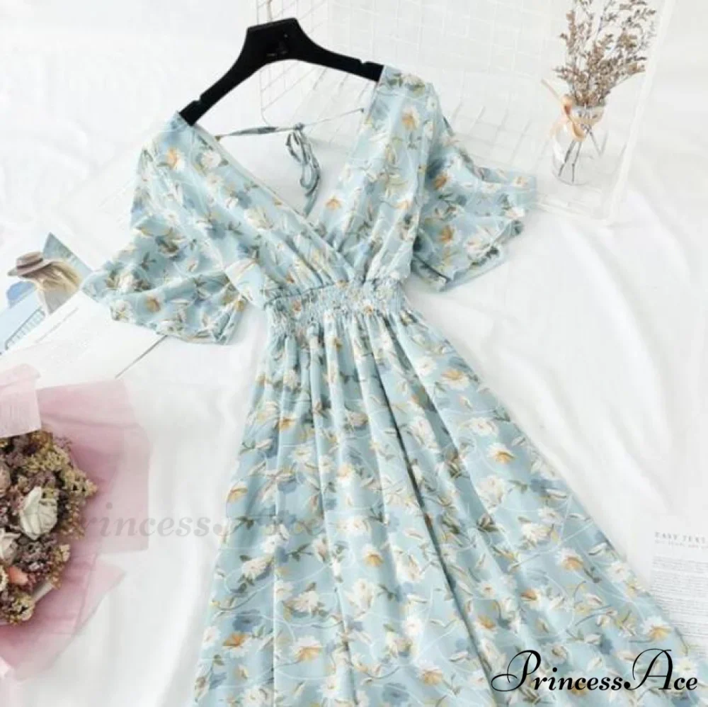 Short sleeve Chiffon Dress - Image 10