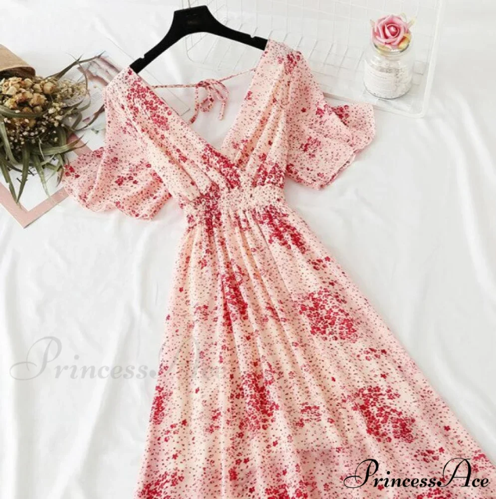 Short sleeve Chiffon Dress - Image 11