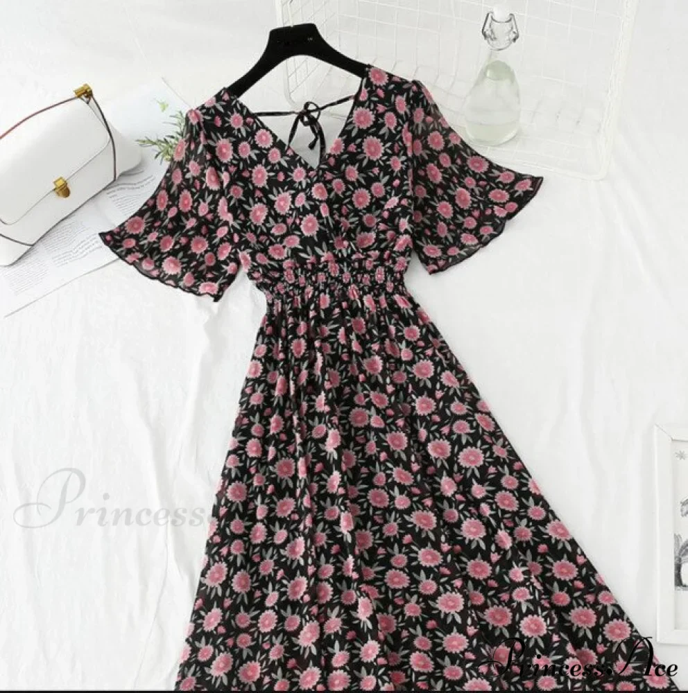 Short sleeve Chiffon Dress - Image 12