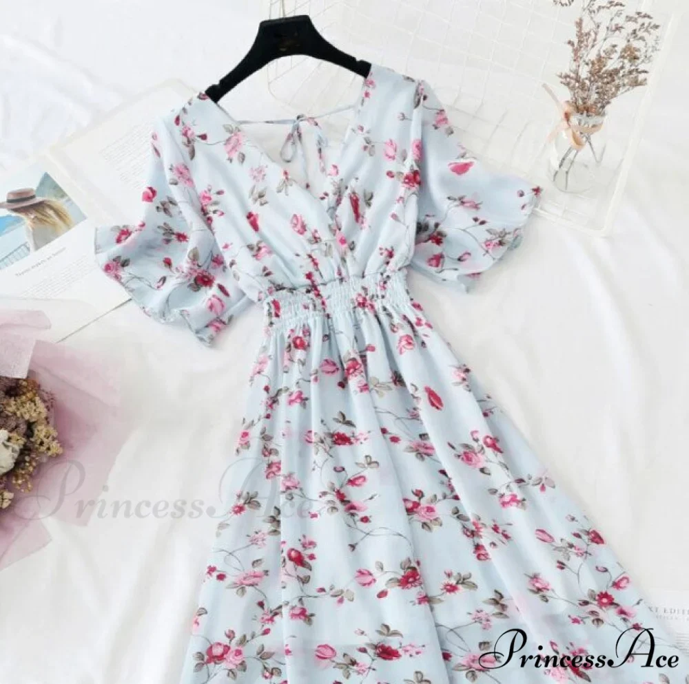 Short sleeve Chiffon Dress - Image 5