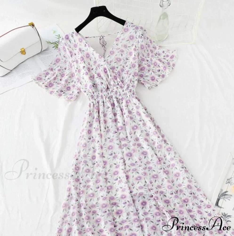 Short sleeve Chiffon Dress - Image 7