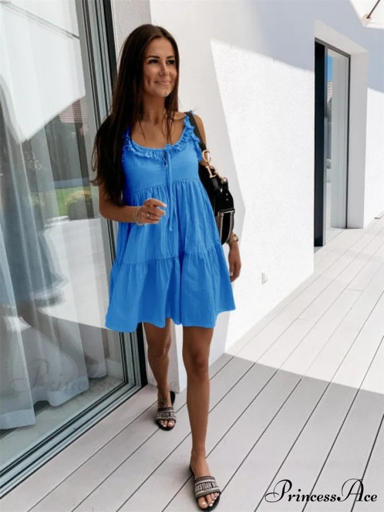 Ruffle Stitching A-Line Pullover Dress - Image 5