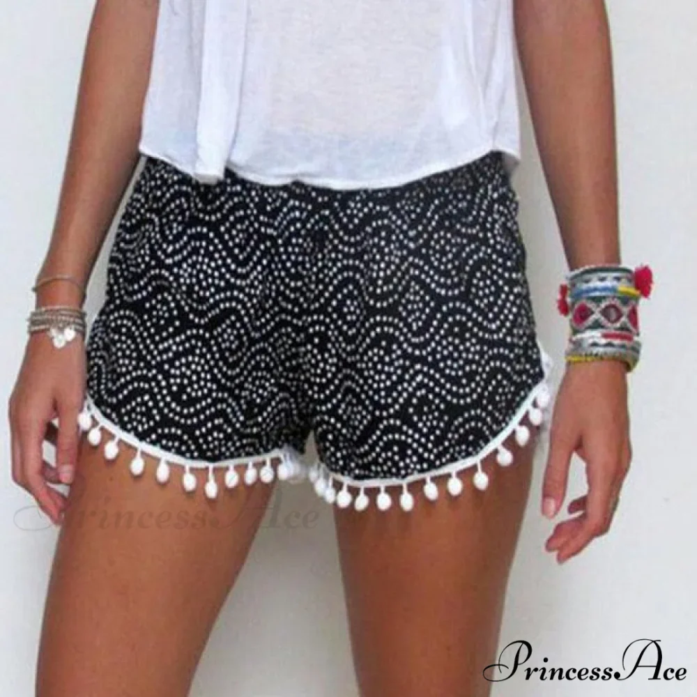 Floral Print Pom Ball Shorts - Image 2