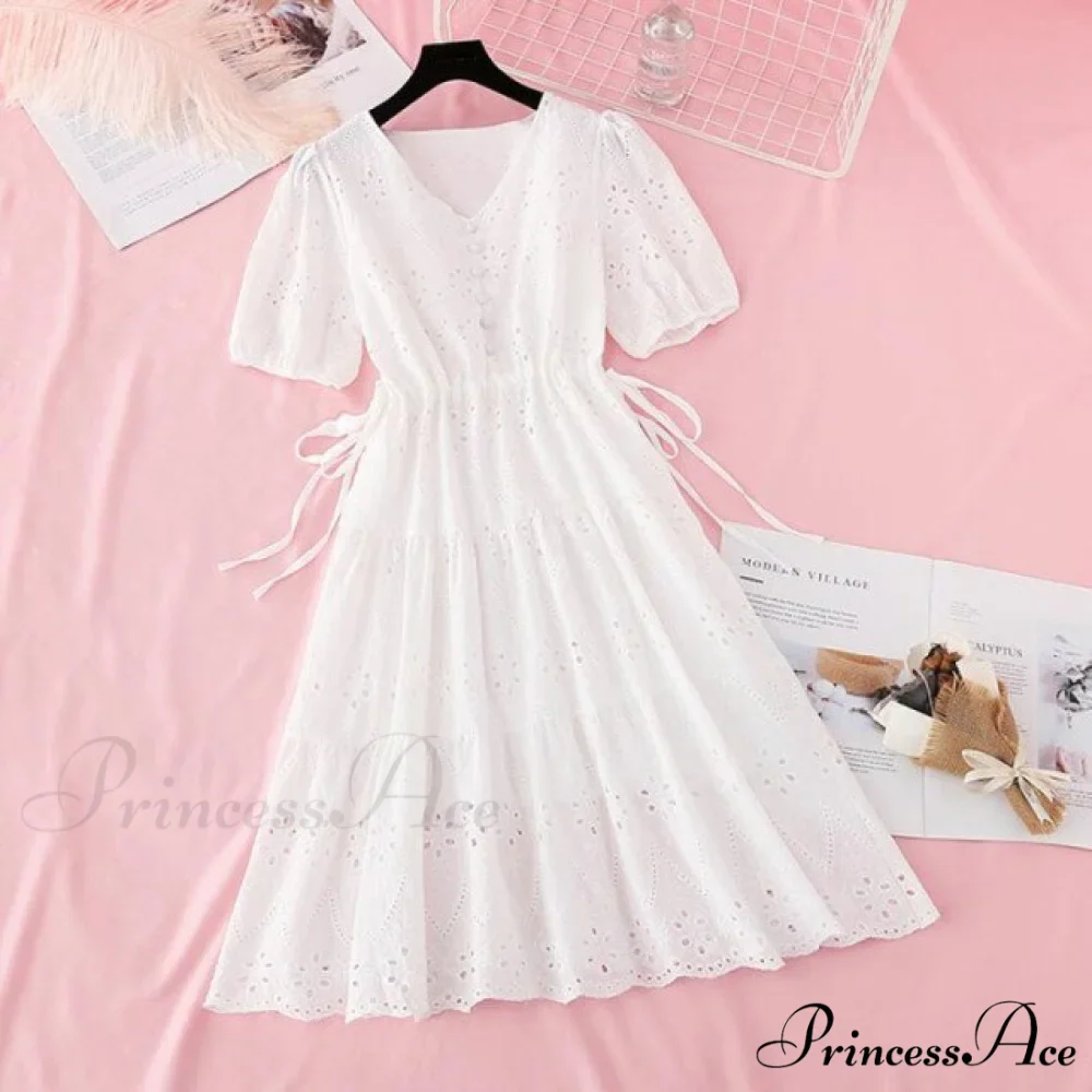 Casual V-neck Cotton Linen Long Dress - Image 4