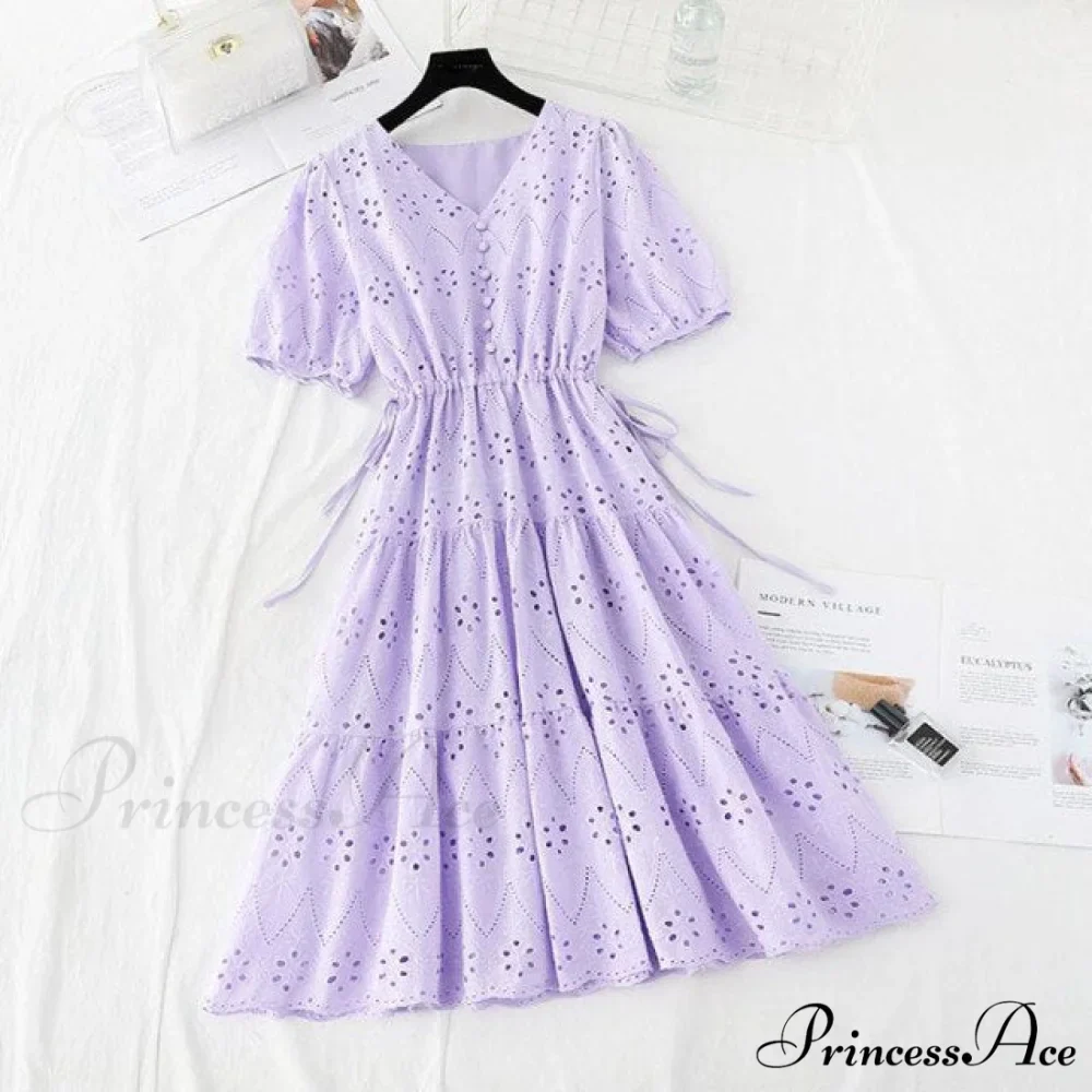 Casual V-neck Cotton Linen Long Dress - Image 6