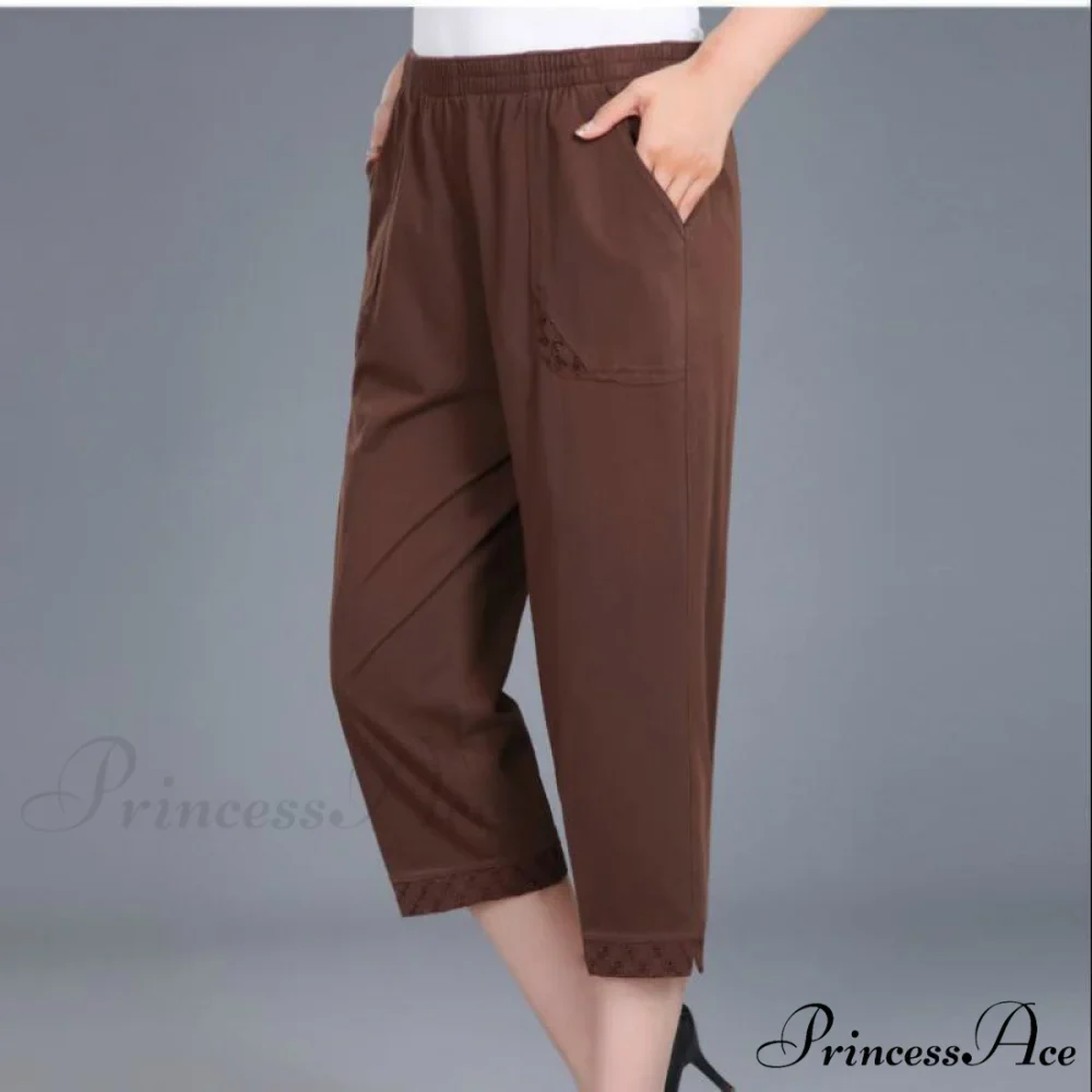 Female Breeches High Waist Capris Pants - Image 12