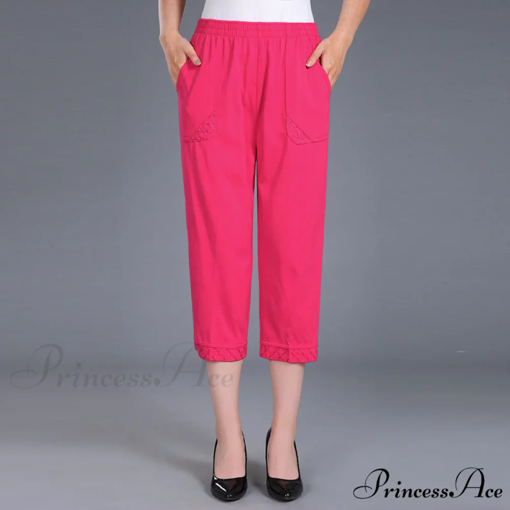 Female Breeches High Waist Capris Pants - Image 13