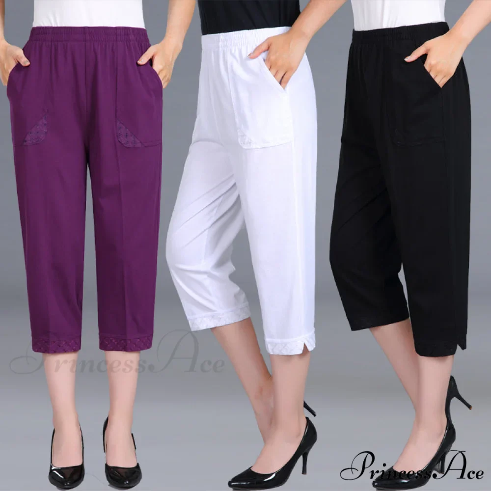 Female Breeches High Waist Capris Pants - Image 2