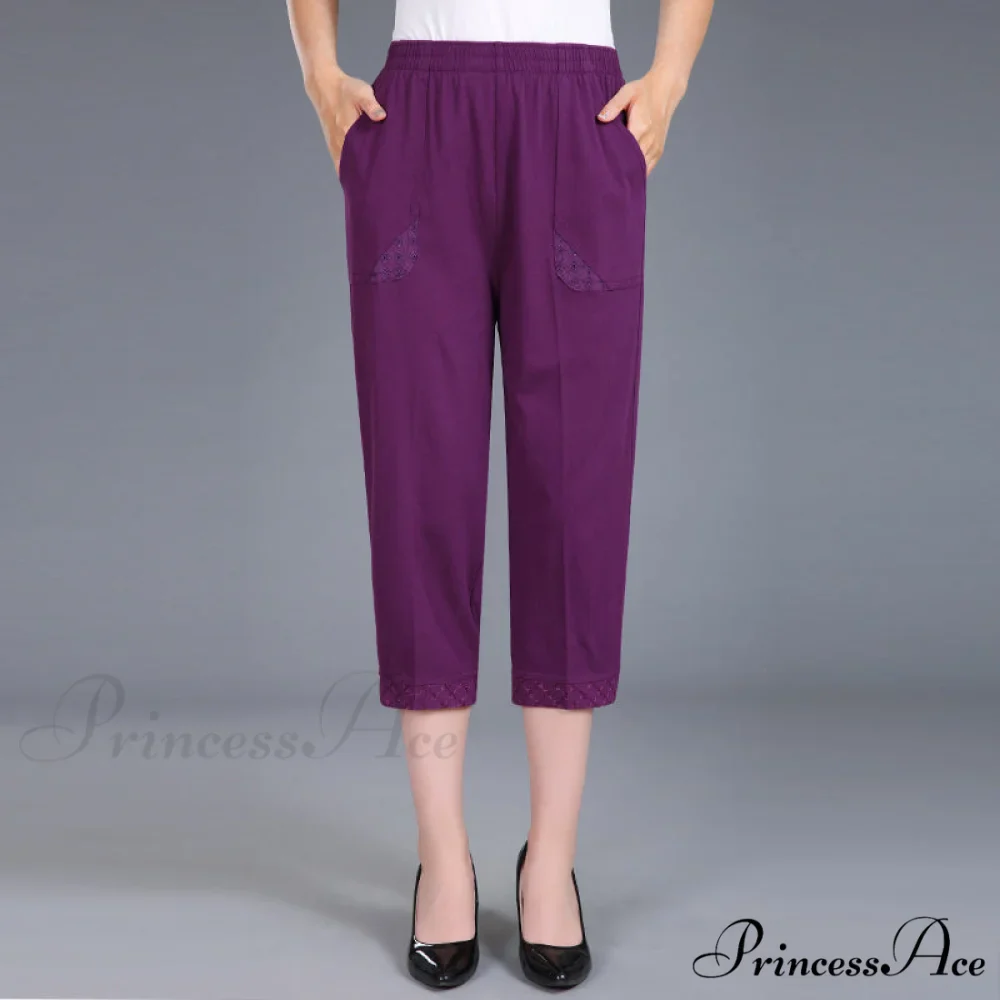 Female Breeches High Waist Capris Pants - Image 9