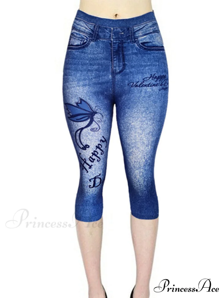 Push Up Flower Printed Capri Pants - Image 10