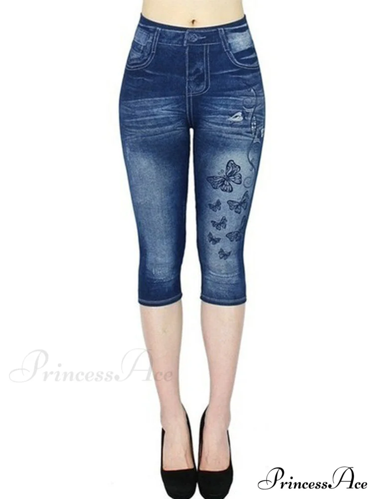 Push Up Flower Printed Capri Pants - Image 12
