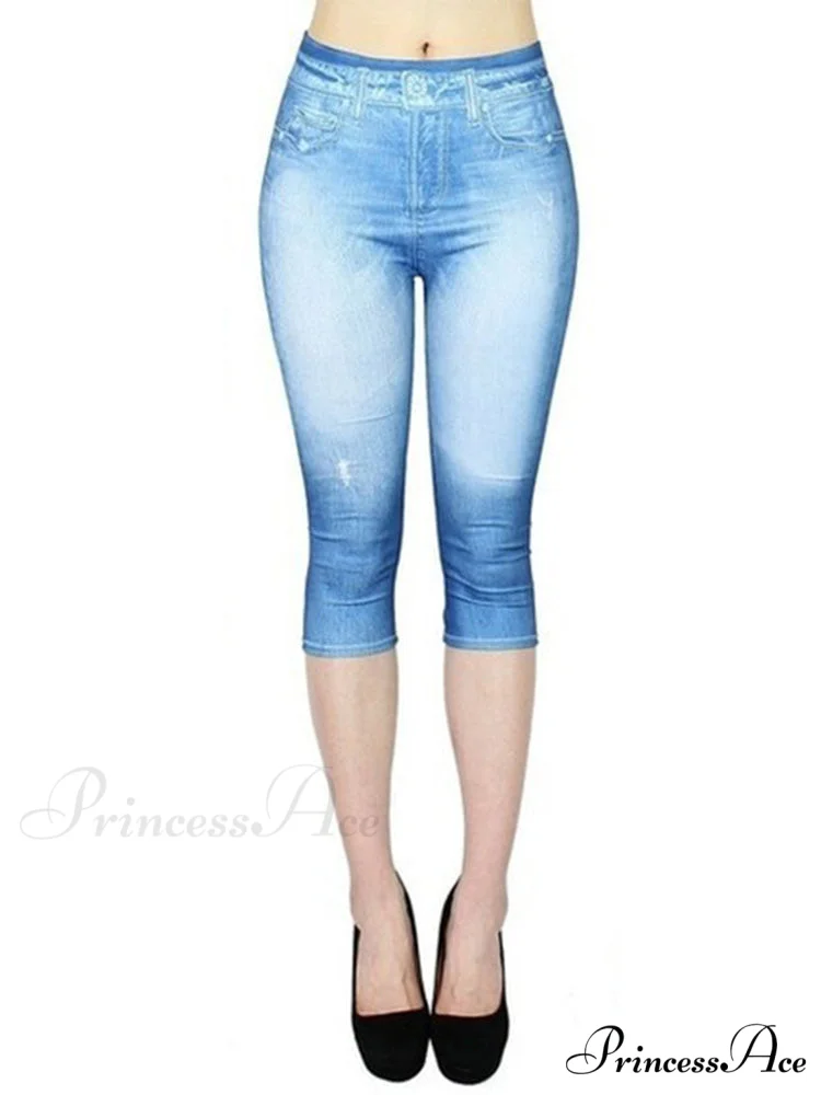 Push Up Flower Printed Capri Pants - Image 13