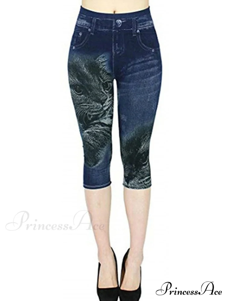 Push Up Flower Printed Capri Pants - Image 14