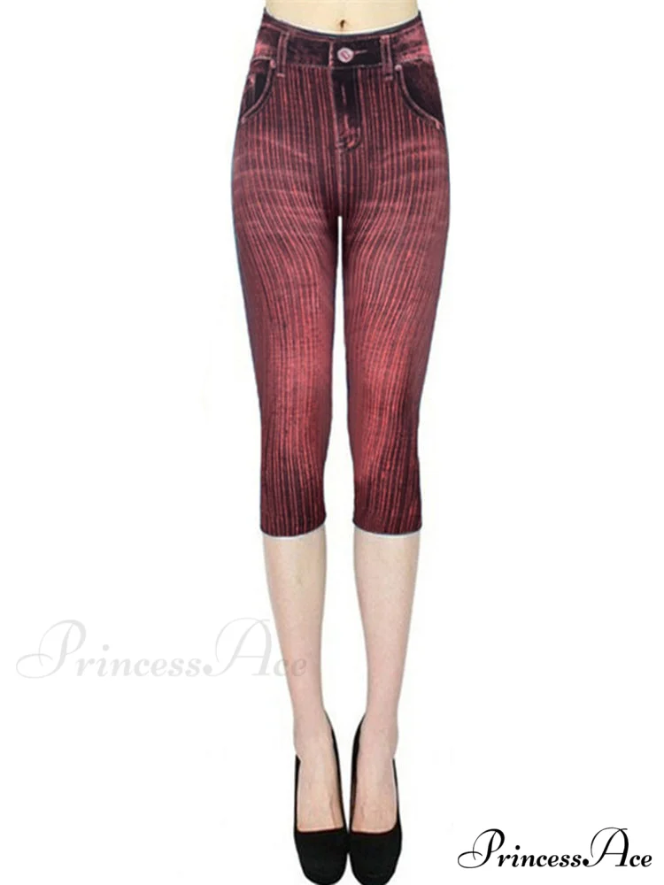 Push Up Flower Printed Capri Pants - Image 17