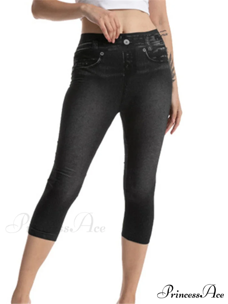 Push Up Flower Printed Capri Pants - Image 3
