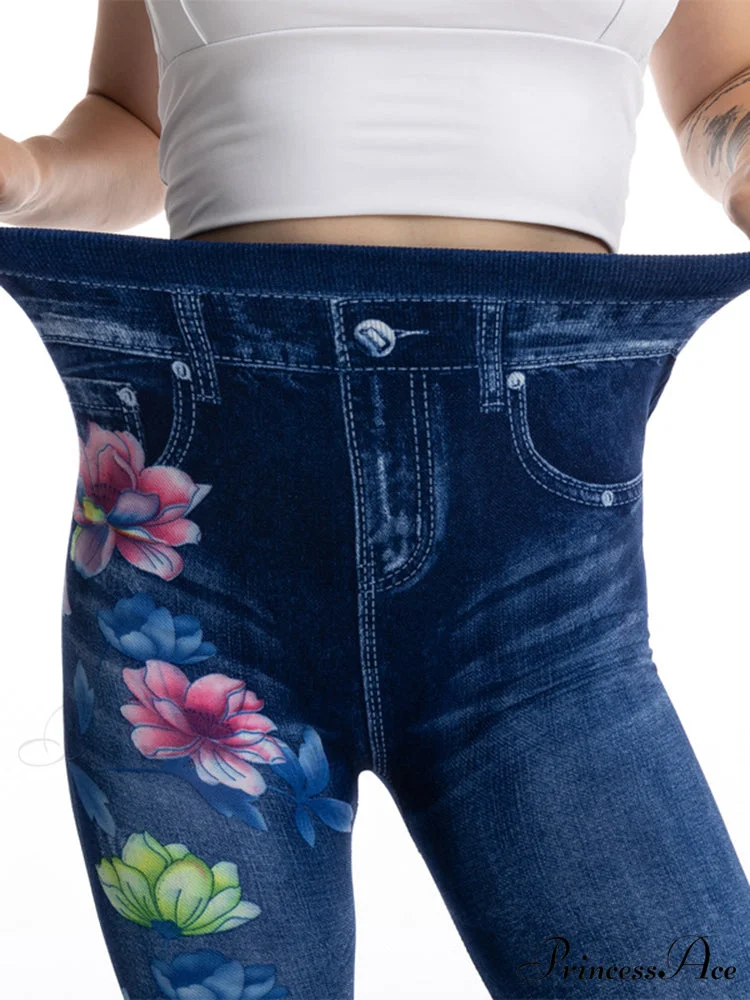 Push Up Flower Printed Capri Pants - Image 6