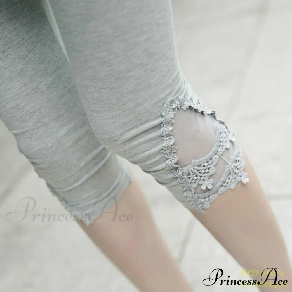 Hollow Lace Stretch Leggings - Image 18