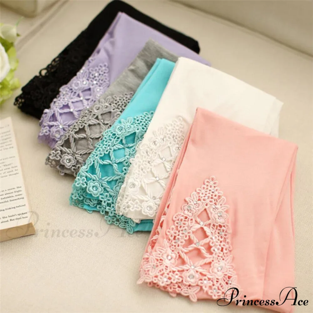 Hollow Lace Stretch Leggings - Image 5