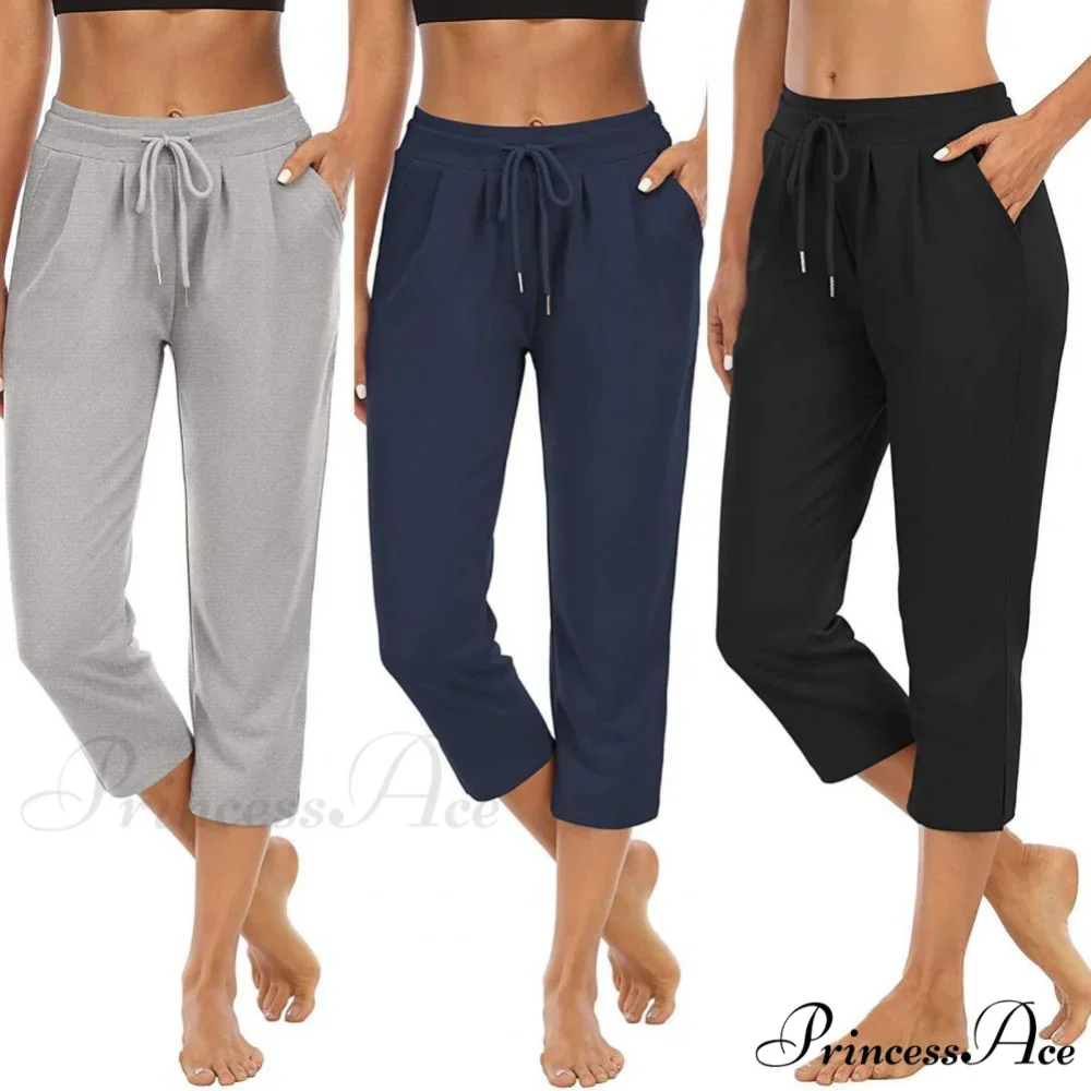 Solid Color Capri Pants - Image 2