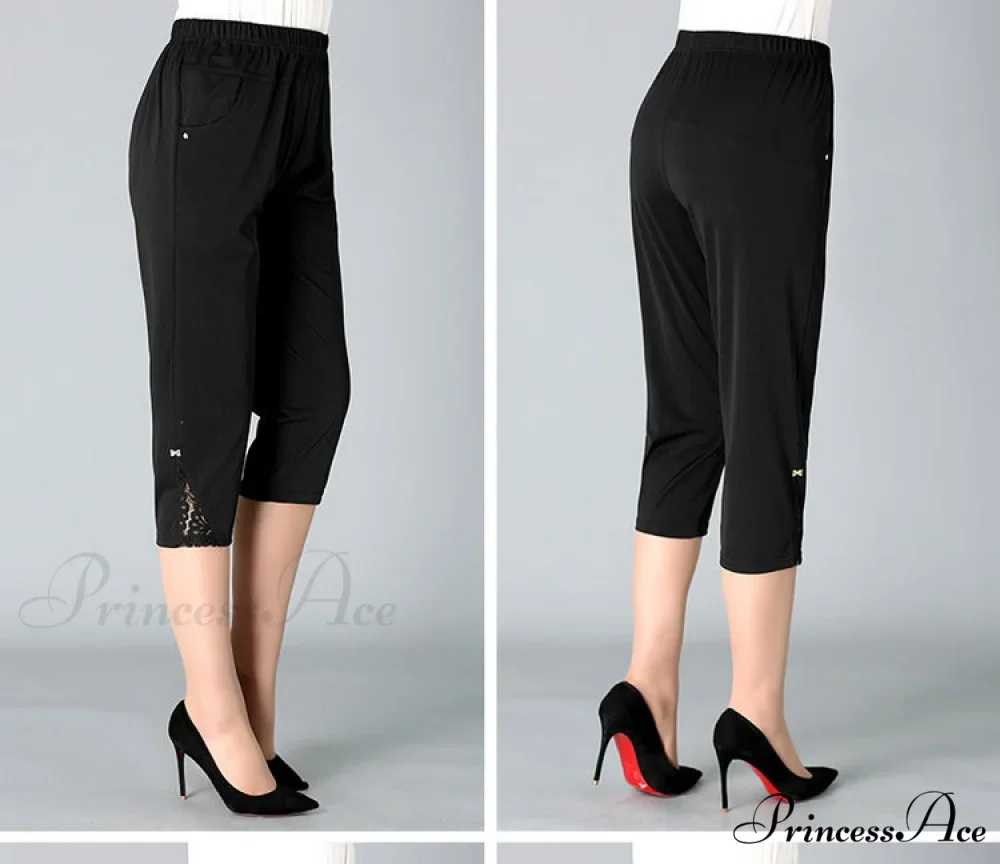 Loose Casual Elastic Capris Pants - Image 6