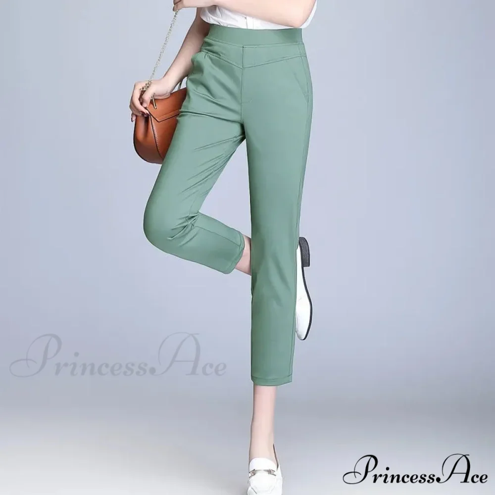 Candy Color Stretch Pencil Capris Pants - Image 10